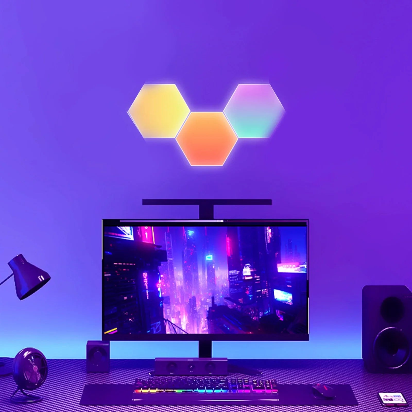 Hexagon Light Panels,Music Sync RGB Hexagon LED Lights Gaming Lights with APP & Remote Control for Home Decor Gaming