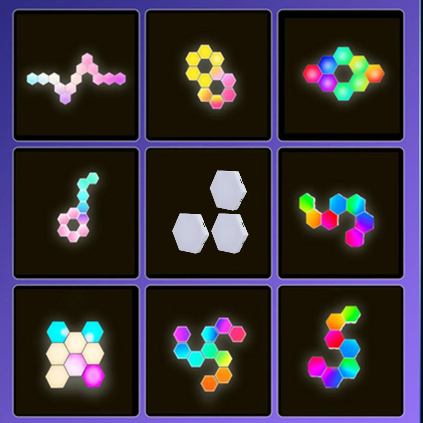 Hexagon Light Panels,Music Sync RGB Hexagon LED Lights Gaming Lights with APP & Remote Control for Home Decor Gaming